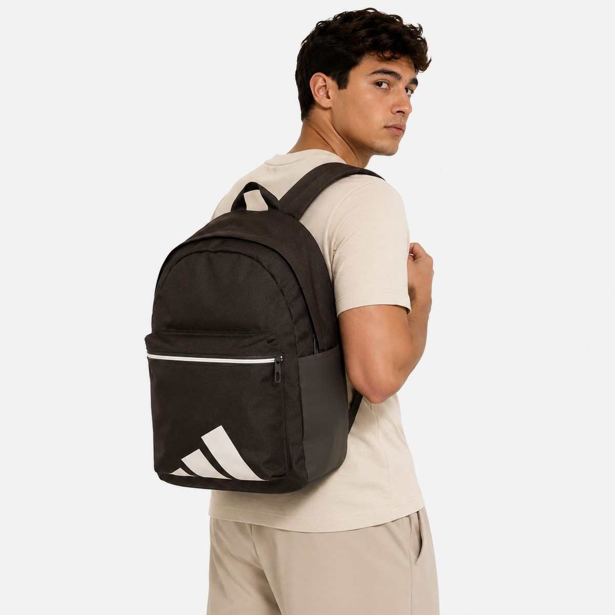 Mochila Adidas Essentials Bars Marrom
