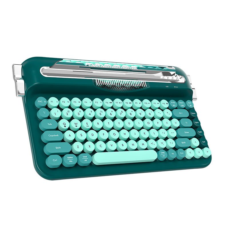 Foto 2 de Teclado Ajazz AF84 Typewriter Office, Wireless, Verde, AF84-GREEN
