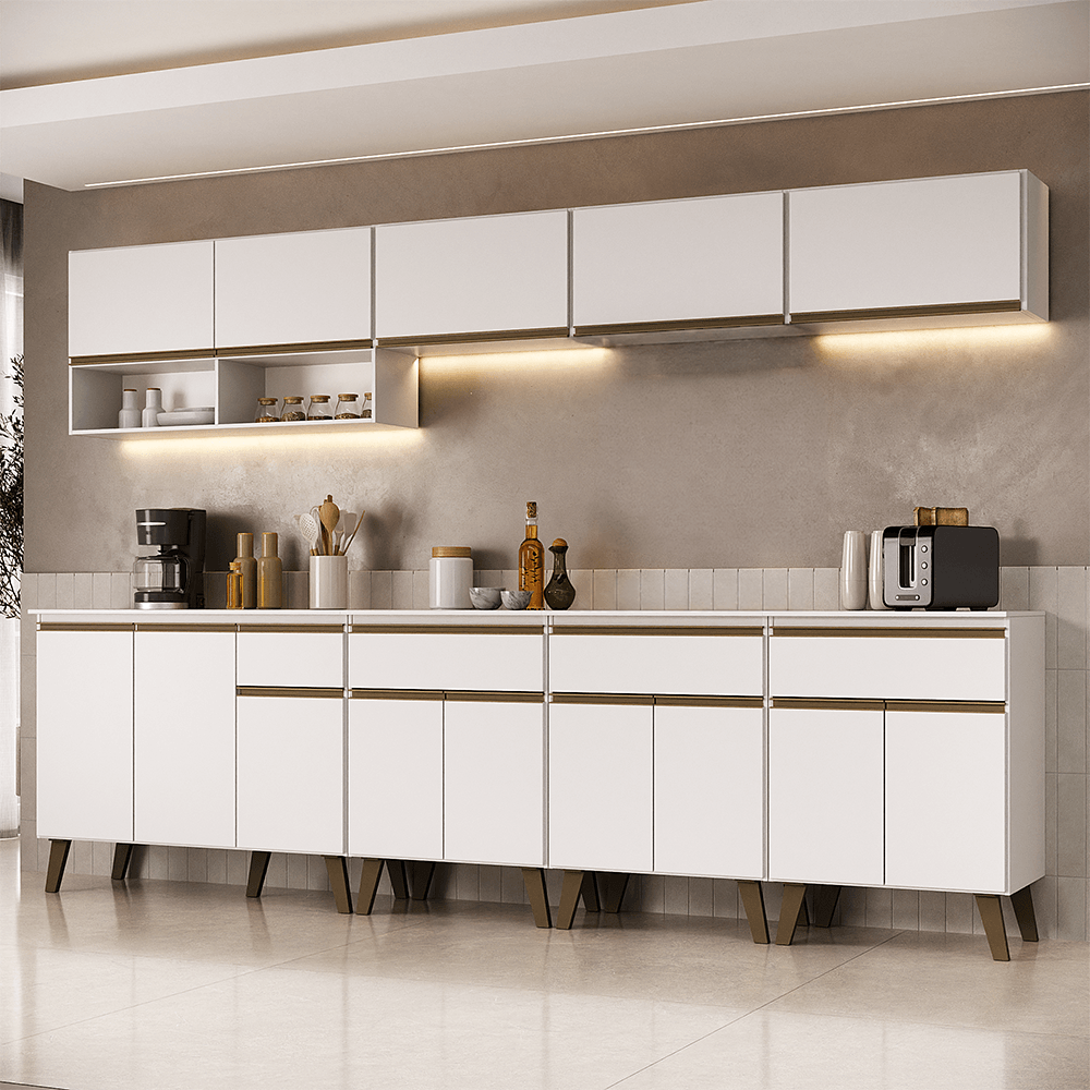 Armário de Cozinha Completa Atlanta Turner Carraro Branco