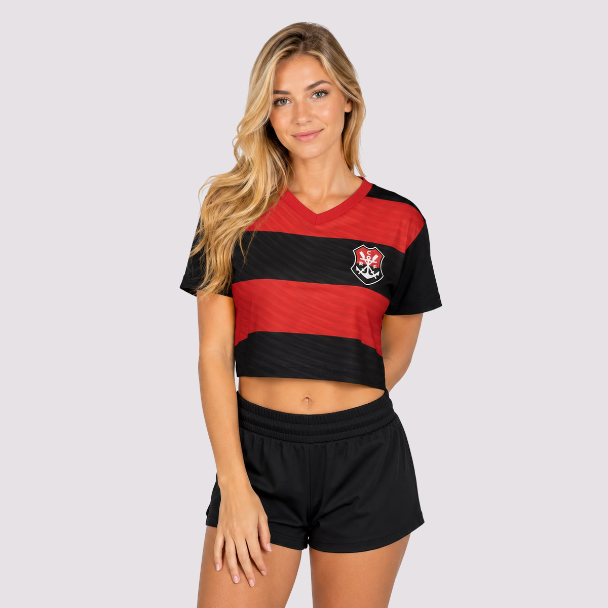 Cropped Flamengo Movimentar Feminina Vermelho e Preta