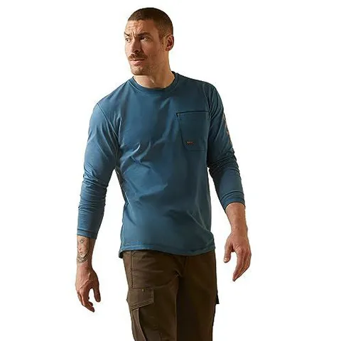 Camiseta Masculina Ariat Workman Azul