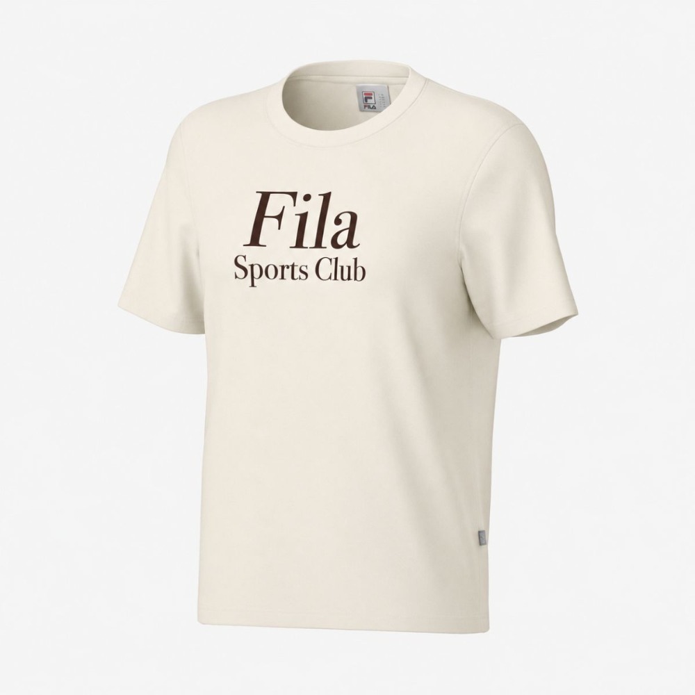 Camiseta Fila Regular Sports Club Graphic Off White Gardenia — PP / P, Novo