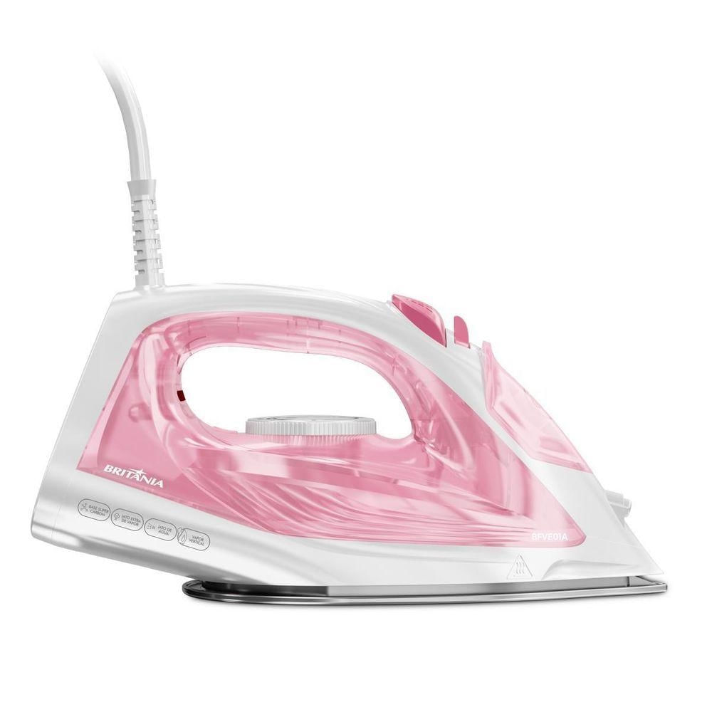 Foto 3 de Ferro a Vapor Britânia BFVE01A Base Antiaderente Rosa com Spray e Jato Extra 220V