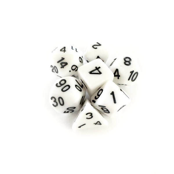 Foto 2 de Dados RPG: Opaco Azul e Branco Branco e Preto Preto e Branco Central Dice | Estilo e Qualidade para suas Aventuras!