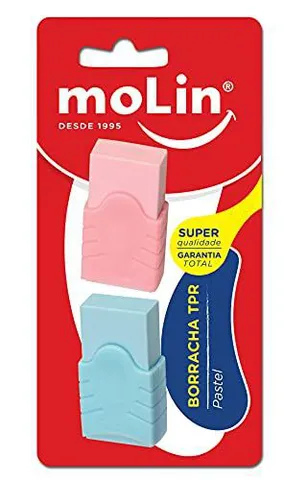 Molin Borracha TPR Pastel - Blister com 2 Unidades