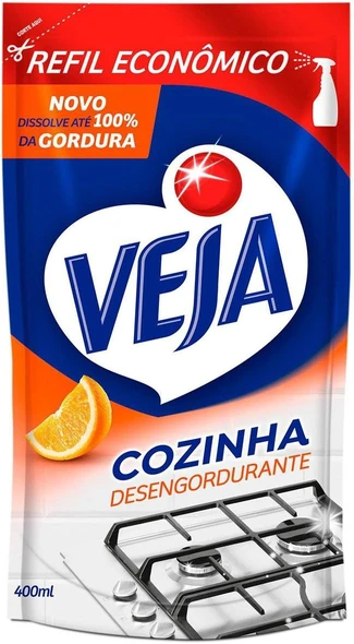 Veja Desengordura Rápido Limpador Laranja Refil 400ml