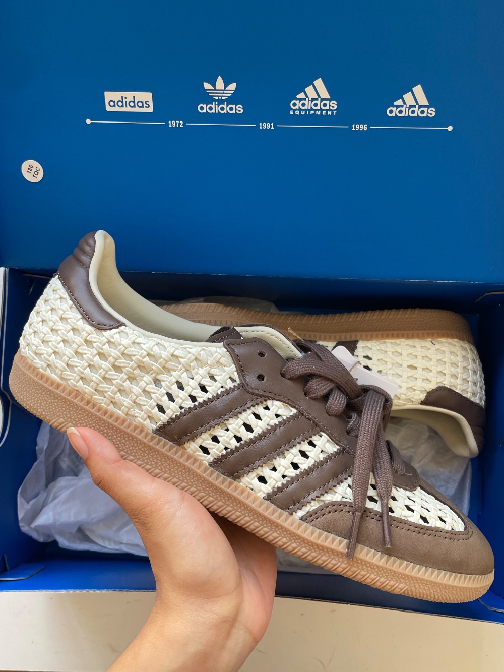 adidas Samba OG Basketweave Cream White Earth Strata — 35, Novo