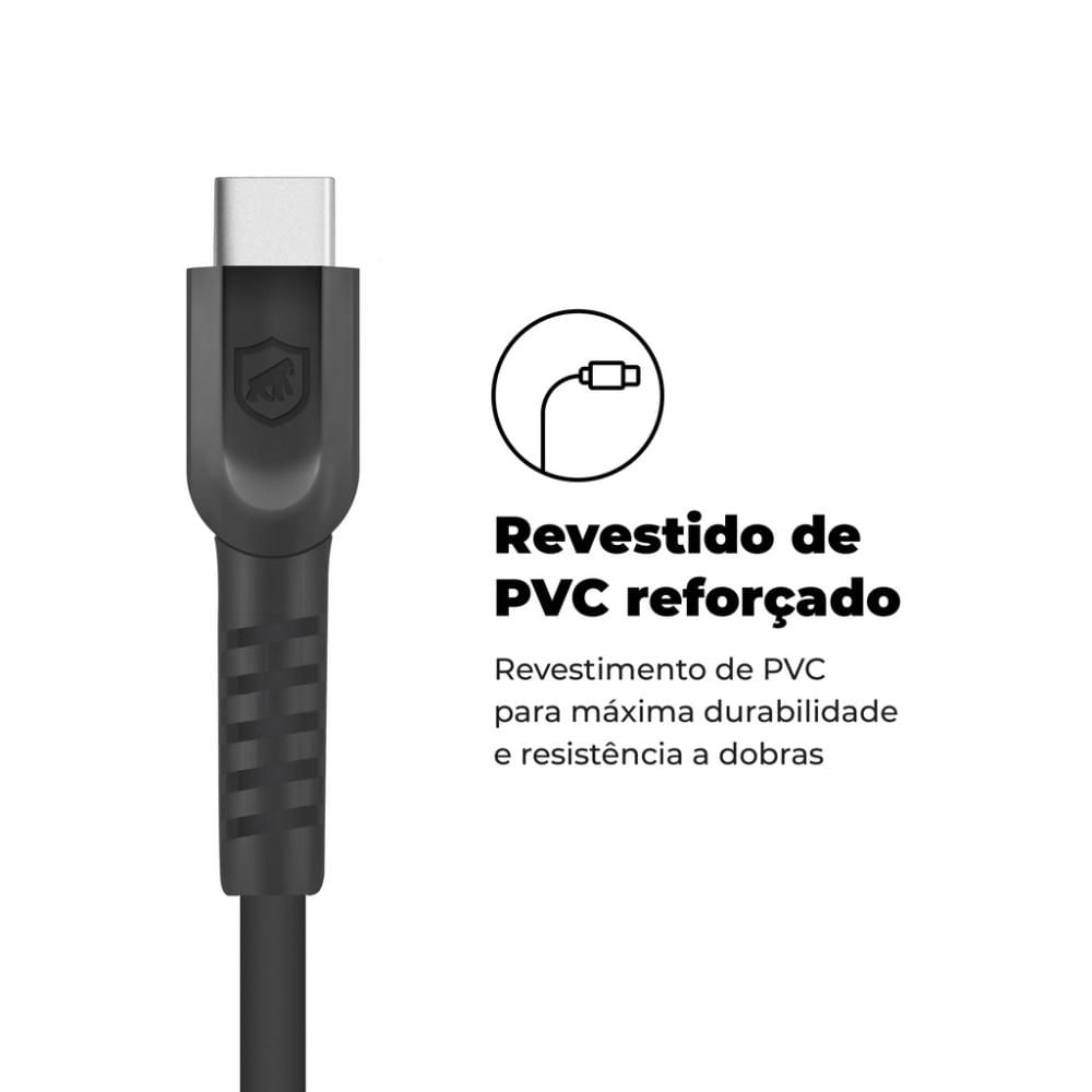 Foto 4 de Cabo Dual Shock Type C / Type C - Preto - Gorila Shield