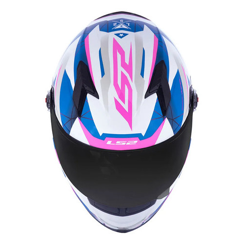 Foto 2 de Capacete Ls2 Ff358 Classic Draze Branco Rosa Azul