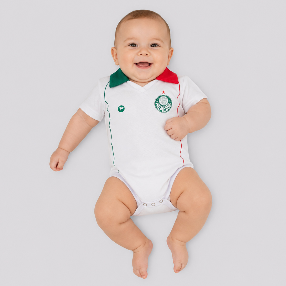 Body Palmeiras Premium Branco e Vermelho