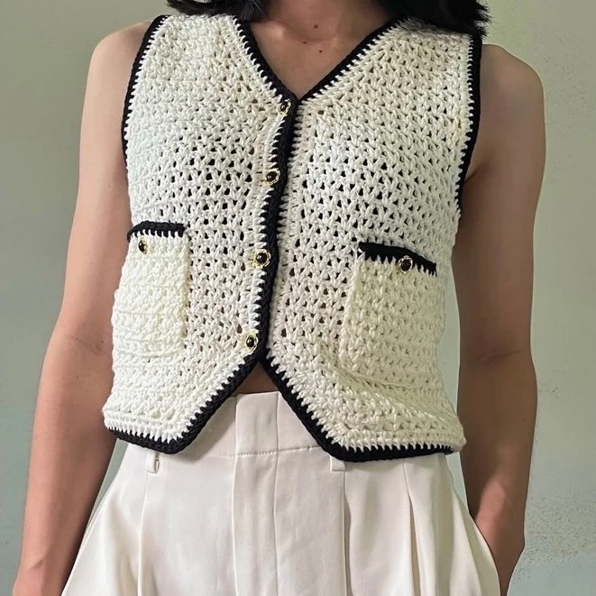 Colete de Crochê Estilo