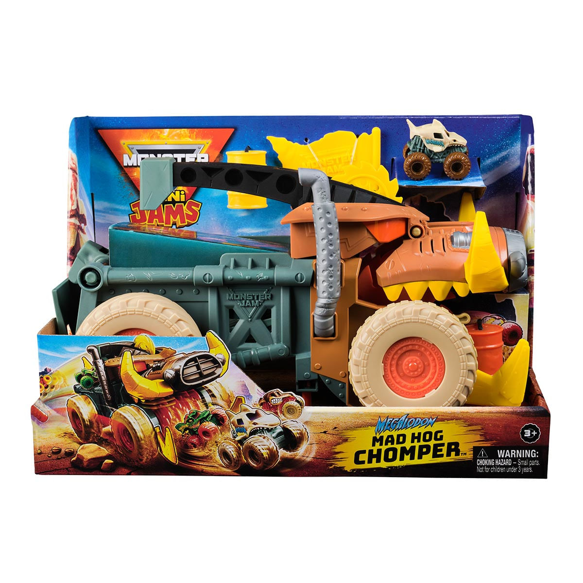 Playset Javali Mad Hog Chomper + Mini Carrinho - Monster Jam