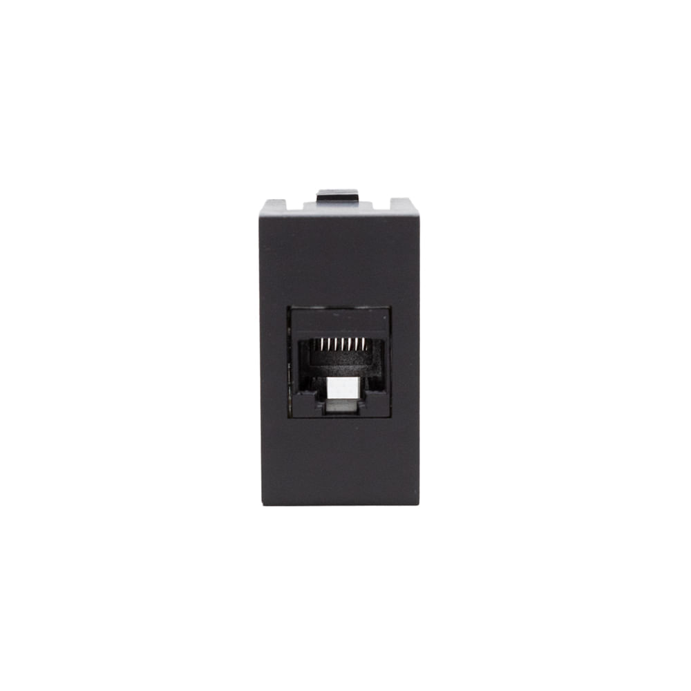 Módulo 1 Tomada Rj45 Preto Fosco Ekron Dicompel