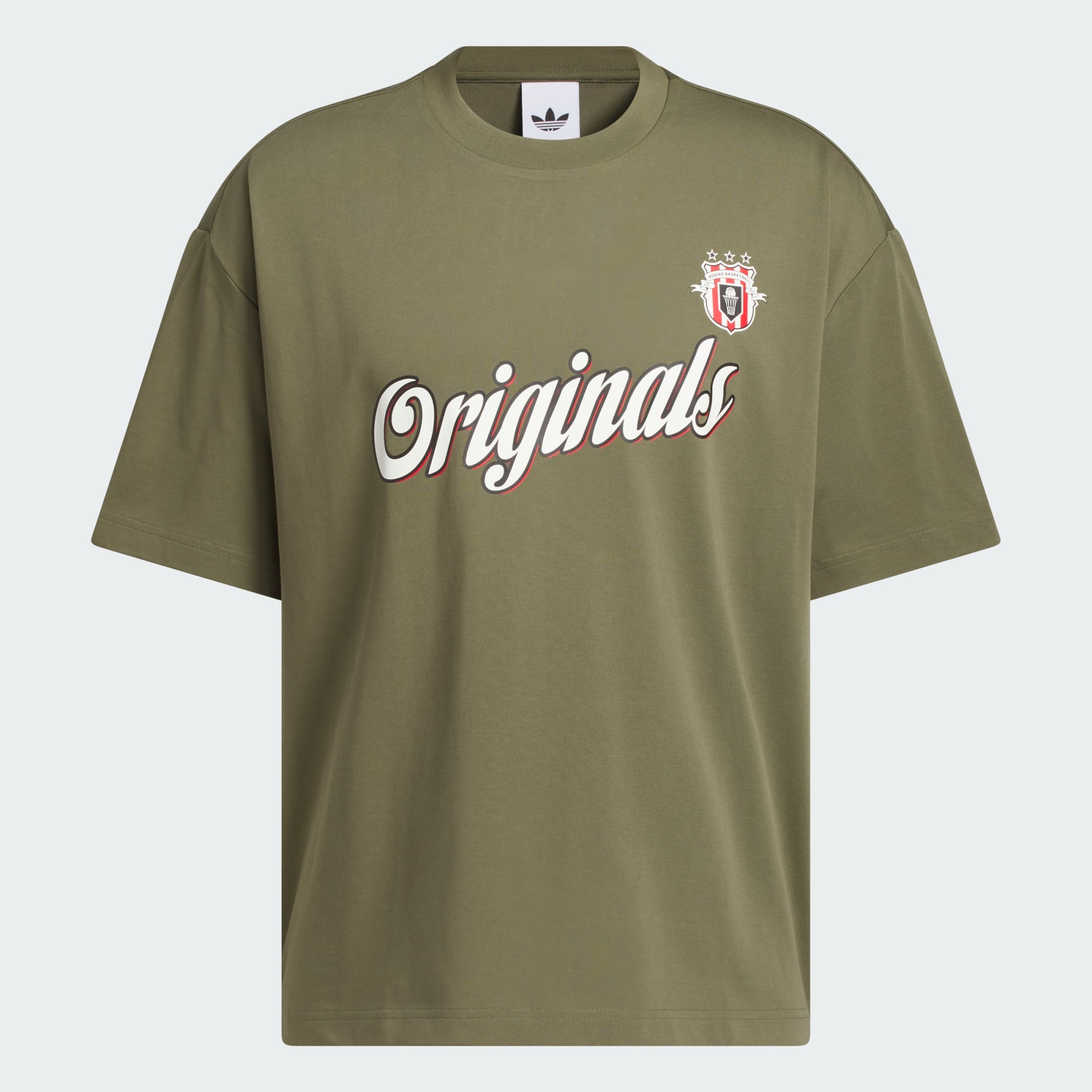 Camiseta adidas Originals Basketball Team Olive Strata — P / G, Novo