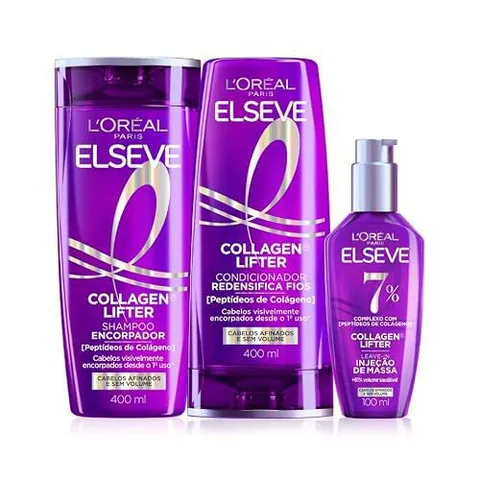 Shampoo + Condicionador + Sérum Elseve Colágeno
