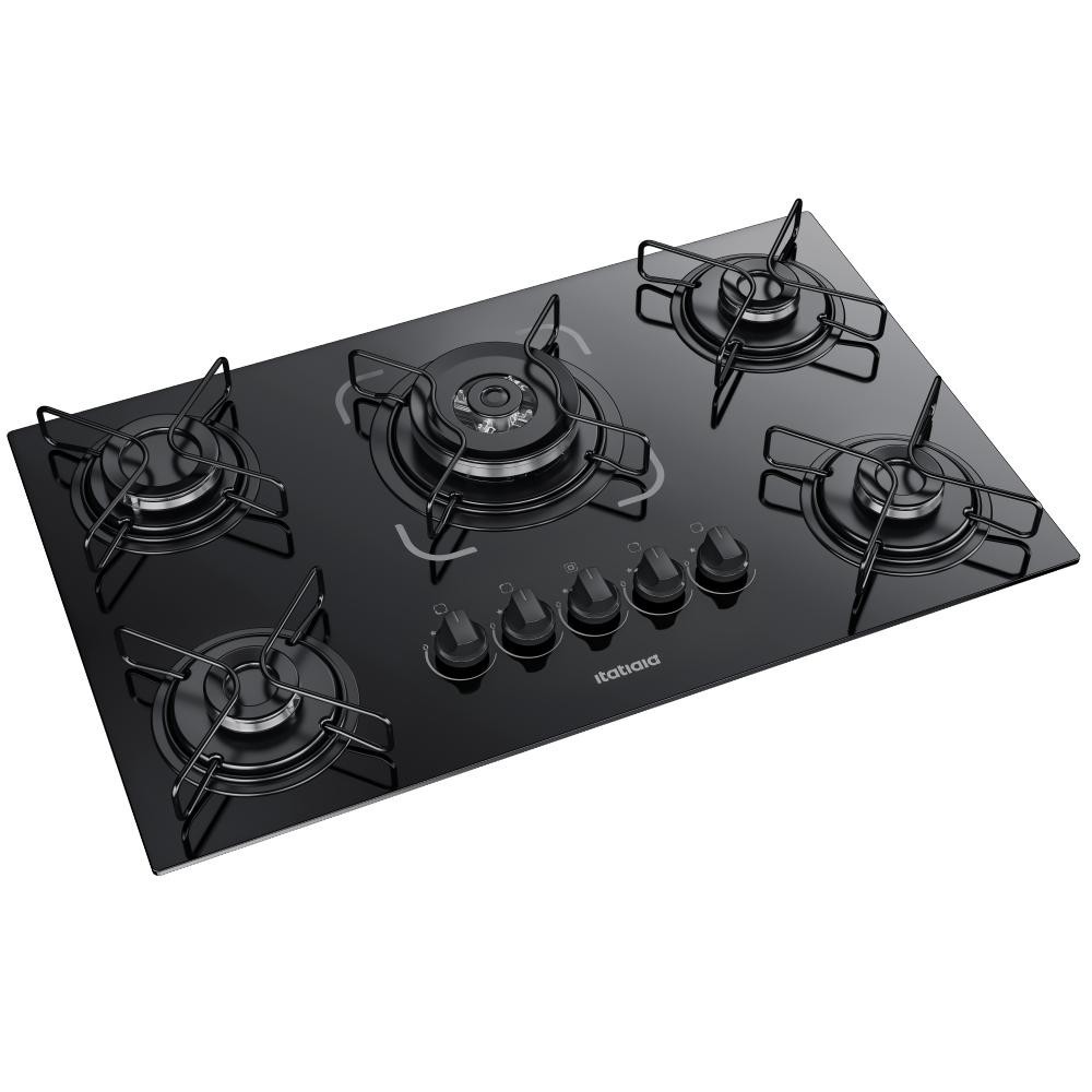Fogão à Gás Itatiaia Cooktop 5 Bocas Tripla Chama Essencial Vidro 127v / 220v Bivolt