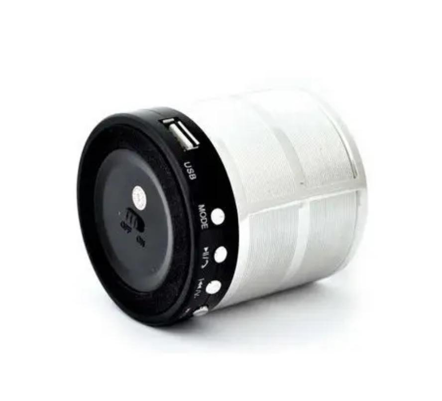 Mini Caixa De Som Speaker Com Bluetooth Usb Ws-887 Prata