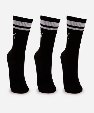 Kit de 3 meias masculinas cano longo puma preta