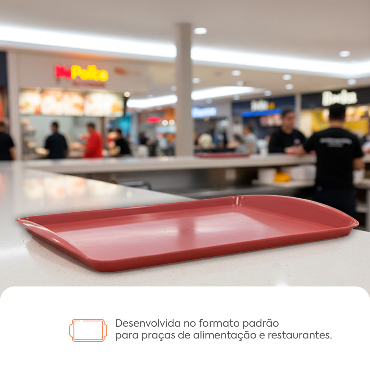 Foto 4 de Bandeja Padrão Horeca Uno Pequena Coza Branco
