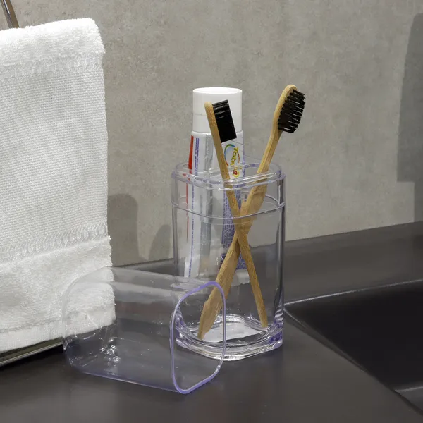 PORTA ESCOVA SPLASH COM TAMPA CRISTAL - BRINOX