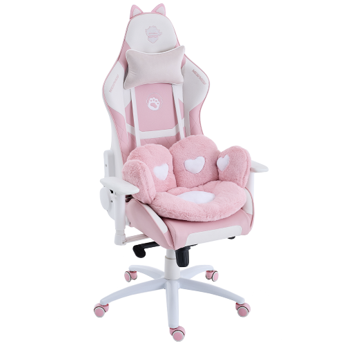 Cadeira Gamer Ninja MewMew Pro Edition, Reclinável, 2D, Rosa e Branco, GN-CH-MPR2DPWL