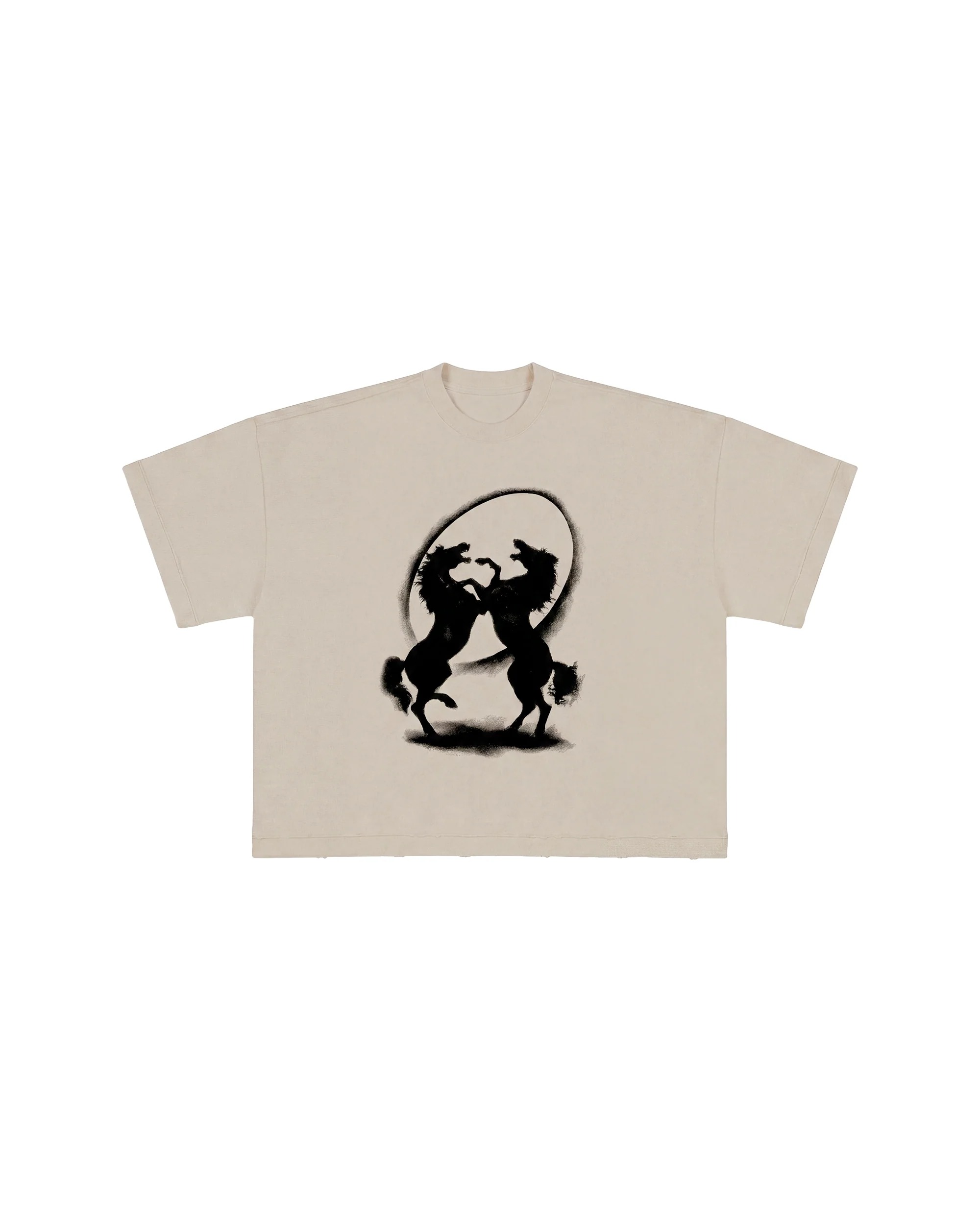 Camiseta Egho Studios BLK Horses Boxy Cream — XG, Novo
