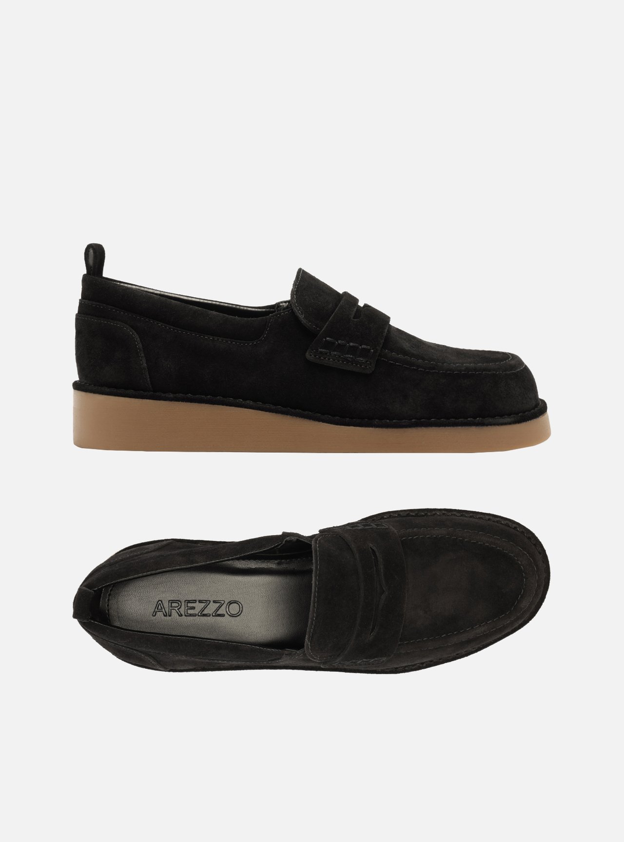 Foto 5 de Mocassim Preto Acamurçado Flatform Tira