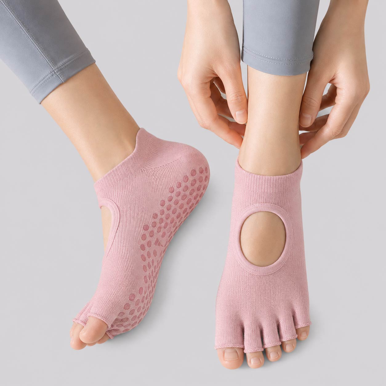 Meia Adidas Yoga 5T Rosa