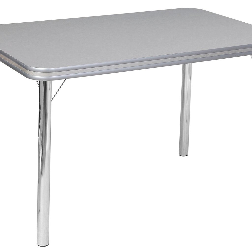 Mesa para Sala de Jantar Gisele Estilo Clássico Cromado/Cinza