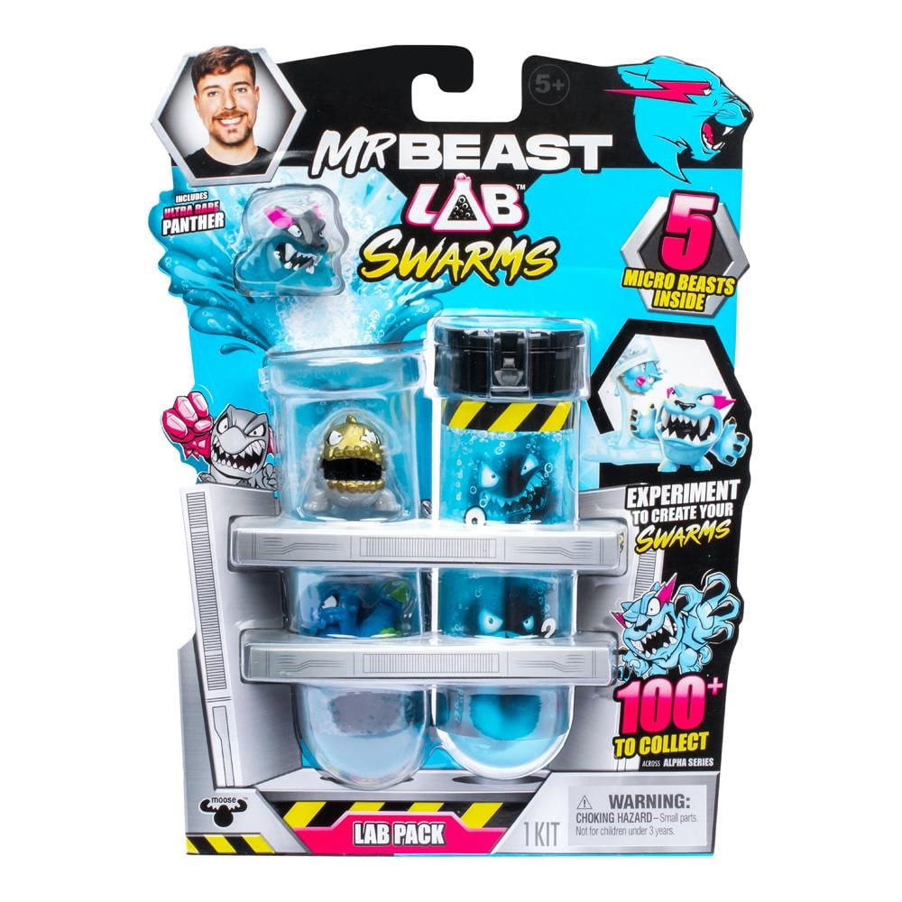Foto 2 de Kit 2 Tubo de Ensaio com 5 Mini Bonecos Swarms MrBeast Lab