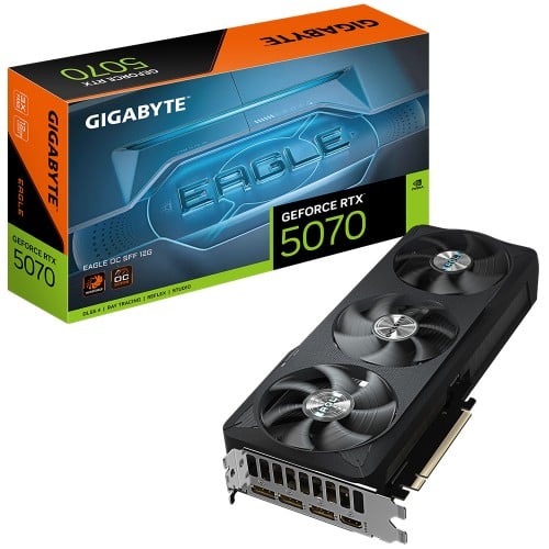 Placa de Vídeo Gigabyte NVIDIA GeForce RTX 5070 Eagle OC SFF, 12GB, GDDR7, DLSS, Ray Tracing, GV-N5070EAGLE OC-12GD
