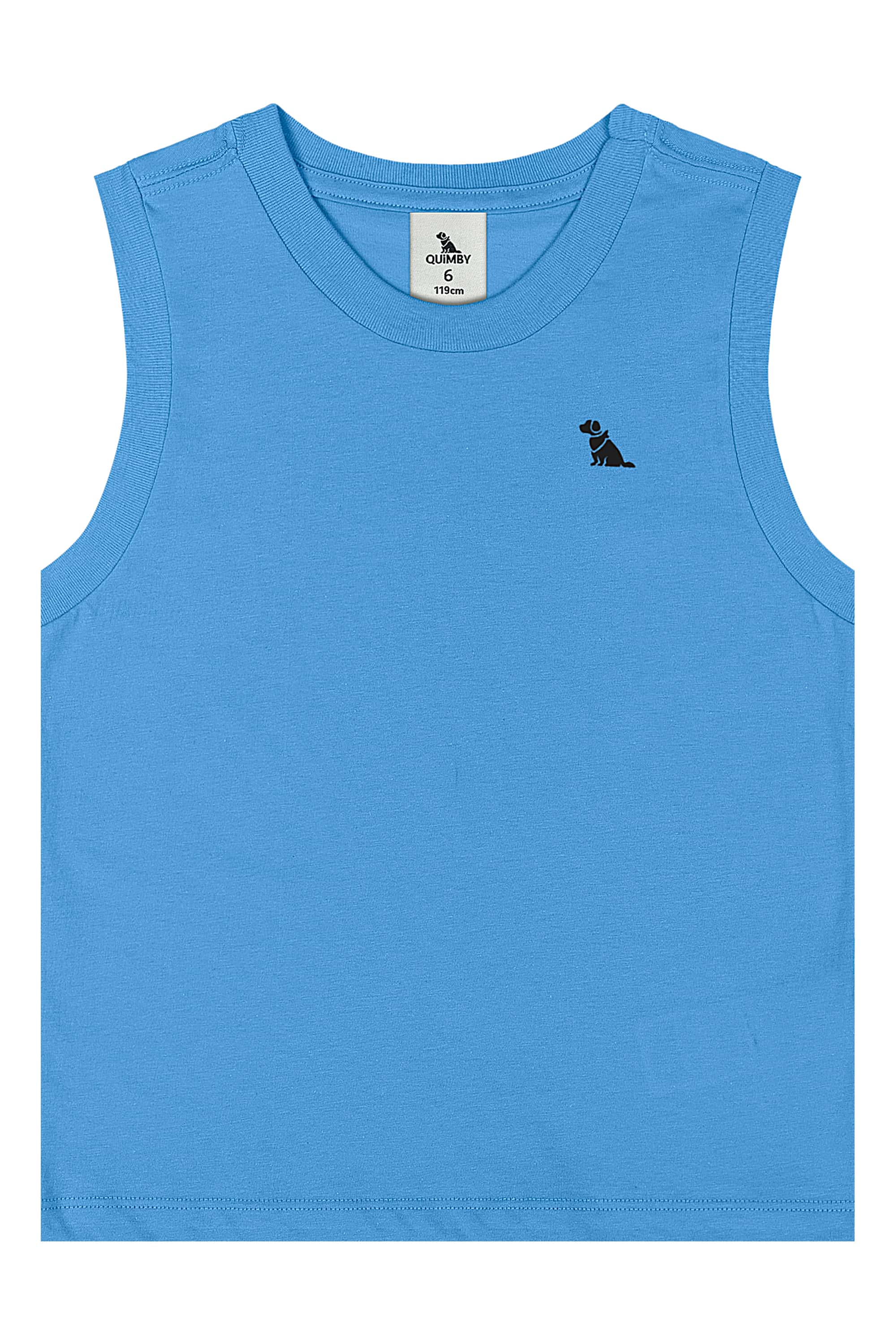 Regata Infantil Masculina em Meia Malha (Azul) Quimby — 01
