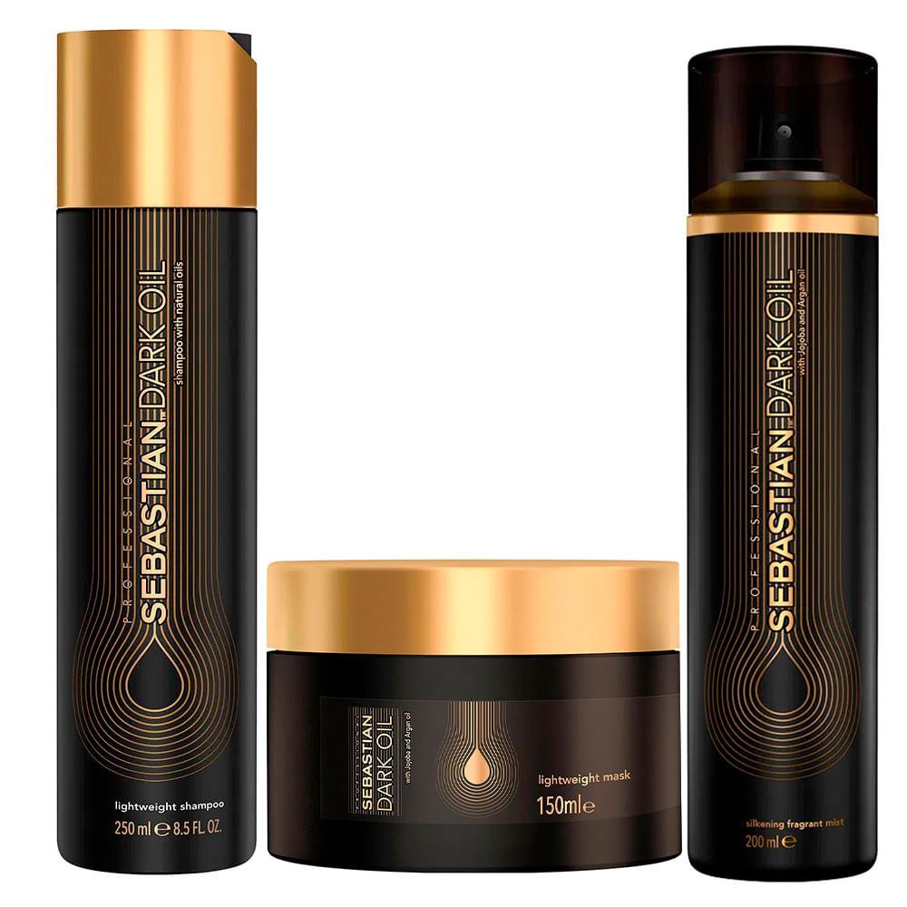 Sebastian Dark Oil Kit - Shampoo + Máscara + Perfume para Cabelo — Kit