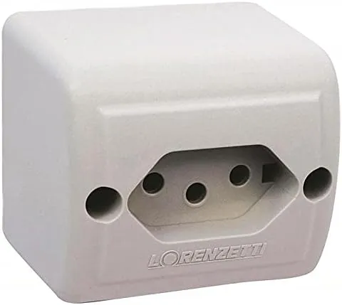 TOMADA 2P+T RETANGULAR SOBREPOR BRANCO 20A LORENZETTI