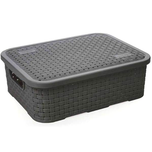 Caixa organizadora com alças Rattan preto 3,2L 259/P Nitron PT 1 UN