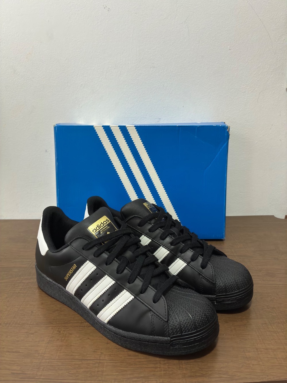 adidas Superstar II Core Black Off White Gold Metallic — 42, Novo