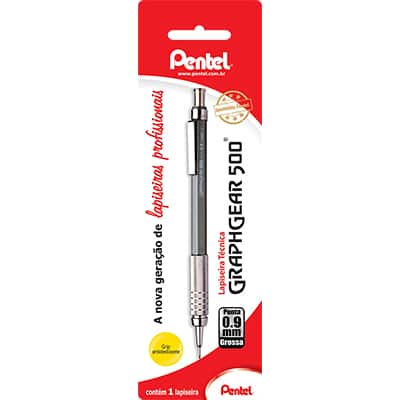 Lapiseira 0.9mm Graphgear Cinza, SM-PG529-N6 - Pentel BT 1 UN