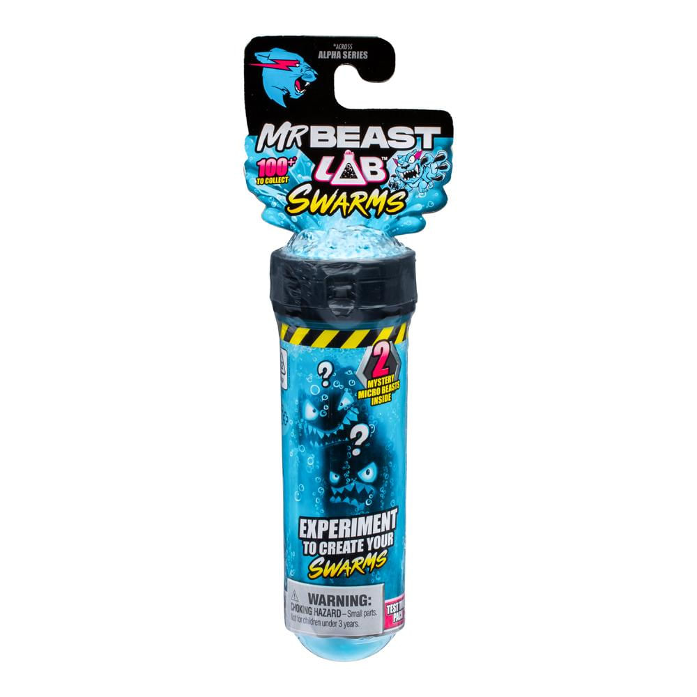 Tubo de Ensaio com 2 Mini Bonecos Swarms MrBeast Lab