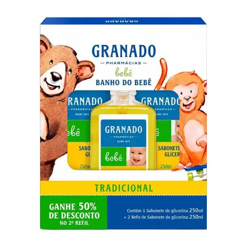 Kit Granado Sabonete Líquido 250ml + 2 Refis