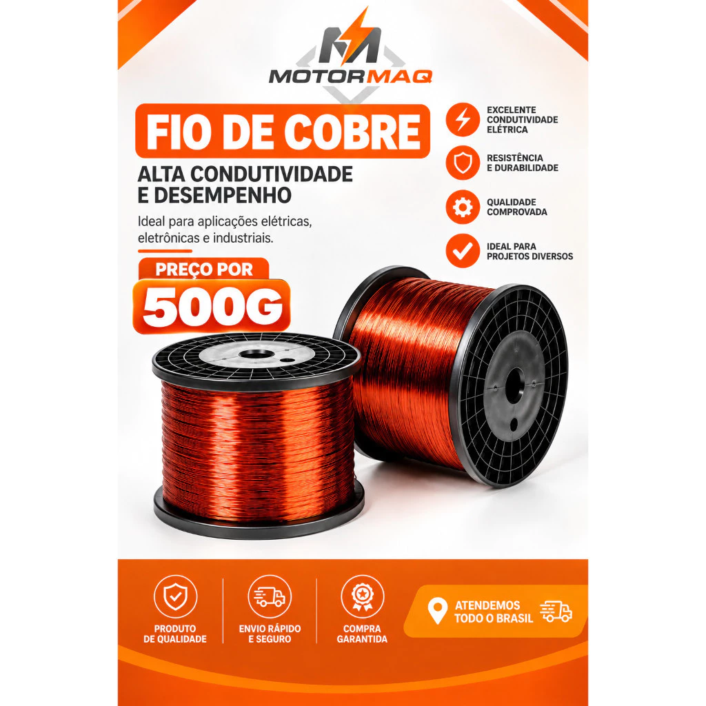 Fio de Cobre Esmaltado 30 AWG - 500 Gramas