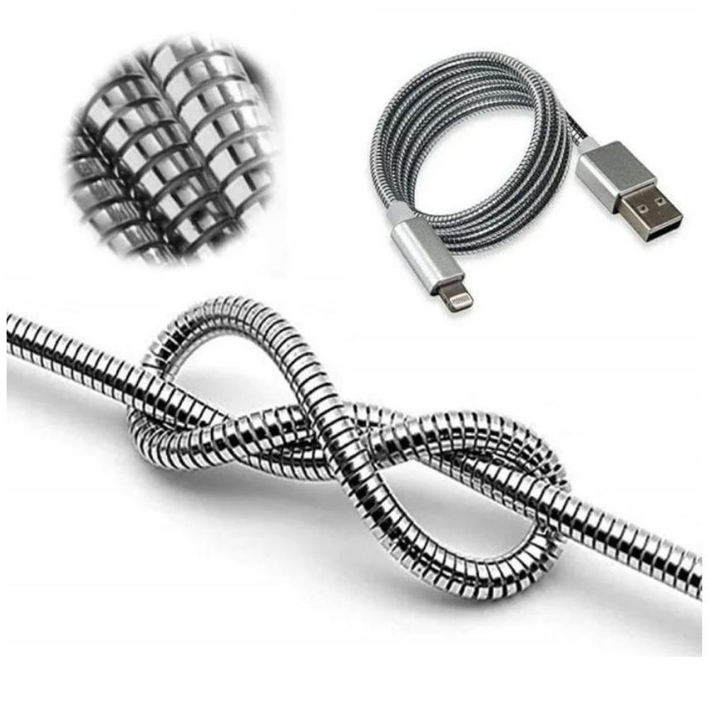 Cabo Usb Lightning Metal Resistente Para Iphone X 11 12 13 14 Pro Max Ipad - Kingo