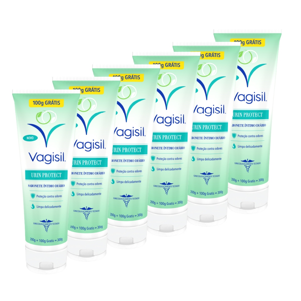 Kit 6x Vagisil Sabonete Líquido Íntimo Urin Protect 200 + 100g Grátis
