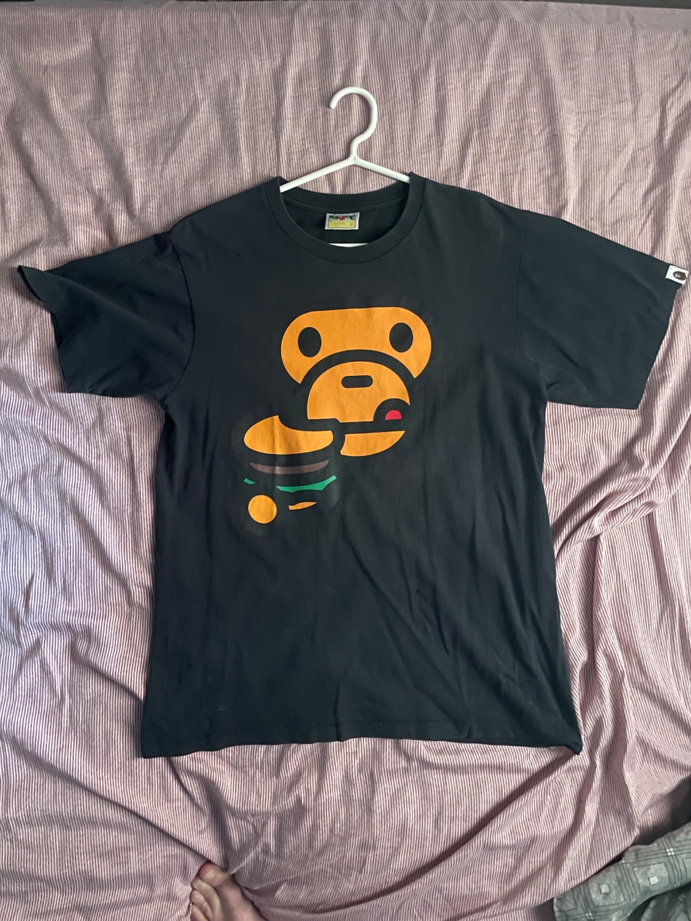 Camiseta Bape Baby Milo Hamburger Black — M, Usado