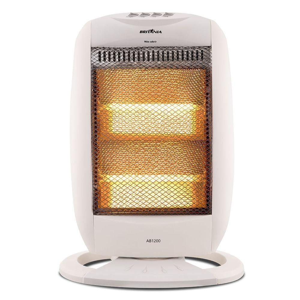 Aquecedor Elétrico Ab 1200W Halógeno com Oscilação Branco Britânia 110V