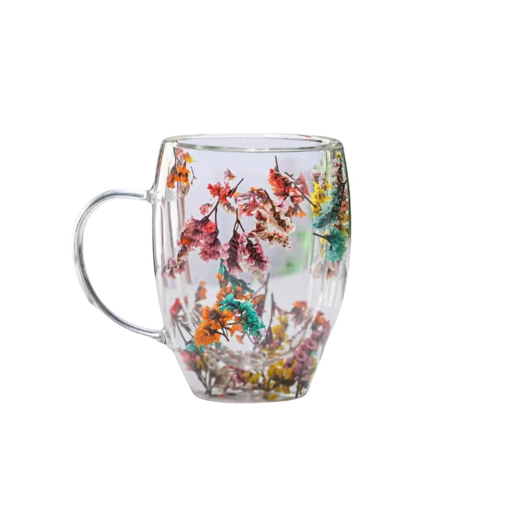 Caneca Vidro Flores Sortidas 350ml Caneca Vidro Flores Sortida 350ml