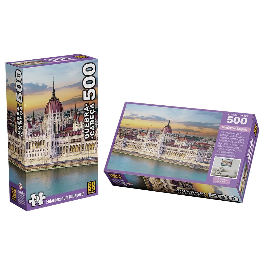 Foto 3 de Quebra-Cabeça Entardecer Em Budapeste 500 Peças - Grow