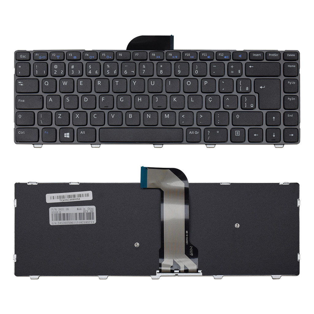 Teclado para Notebook compatível com Dell Inspiron 14 3421 5421 90.4WT07.S1B / V137225AR1 ABNT2
