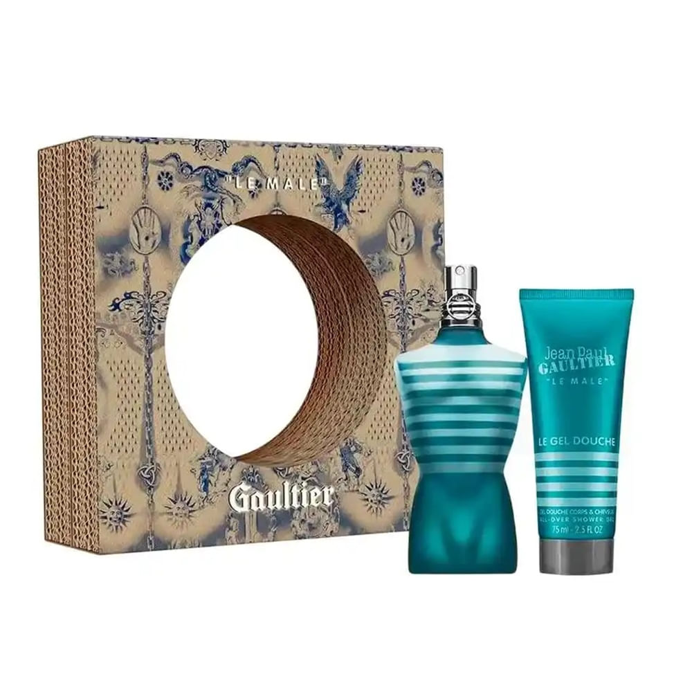 KIT JEAN PAUL GAULTIER LE MALE EDT 75ML + GEL DOUCHE CORPS & CHEVEUX 75ML