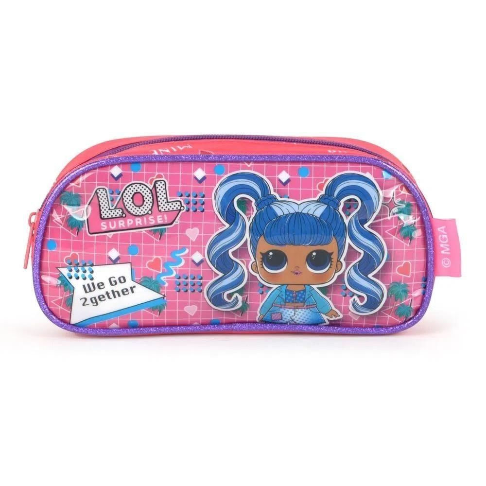 Estojo Escolar Feminino LOL Surprise Rosa U / Rosa