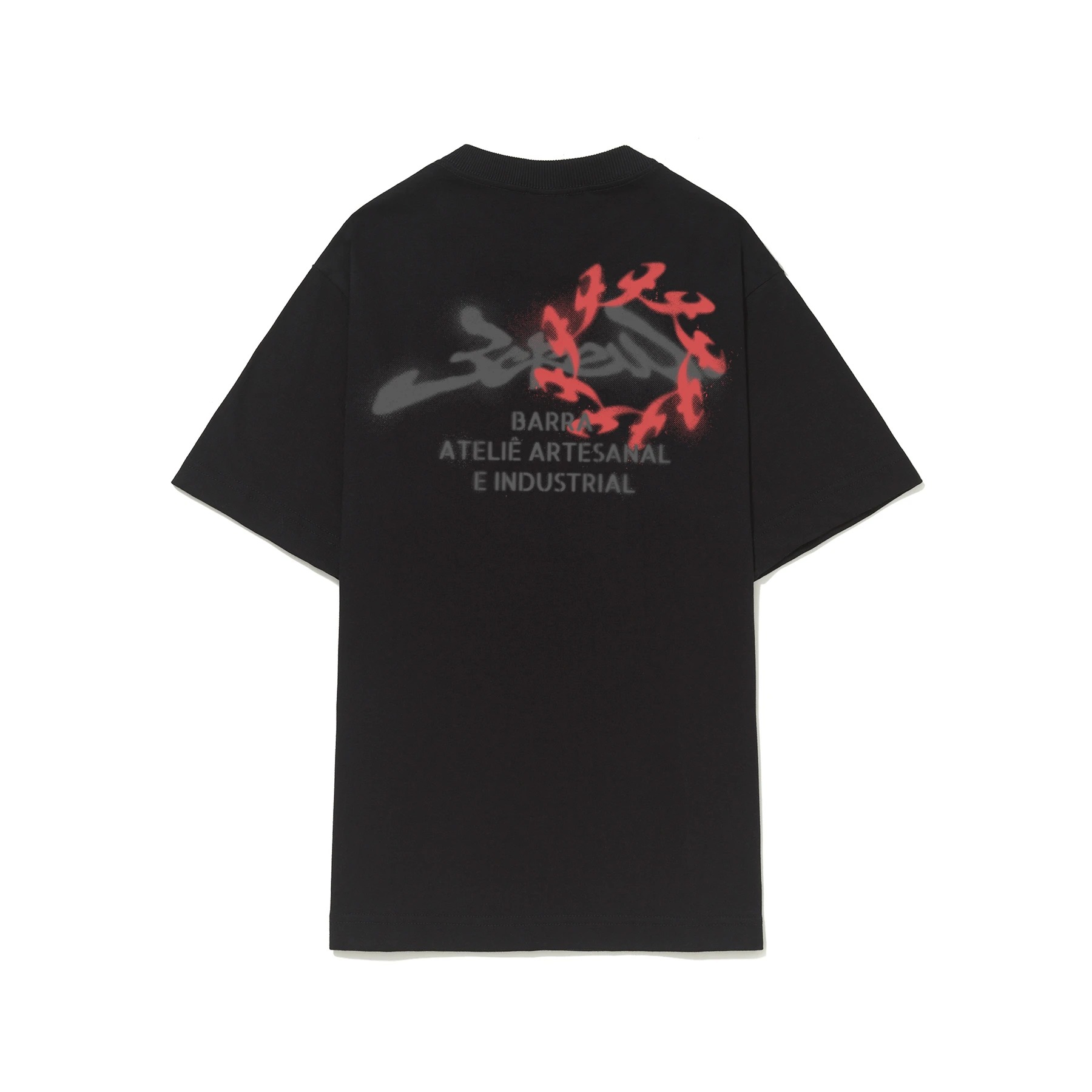 Camiseta Barra Crew Barra Ateliê Estêncil Preta — P / M, Novo